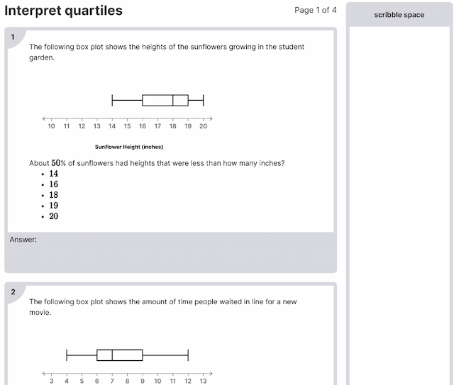 Interpret Quartiles Worksheets [PDF] (6.NS.C.8): 6th Grade Math