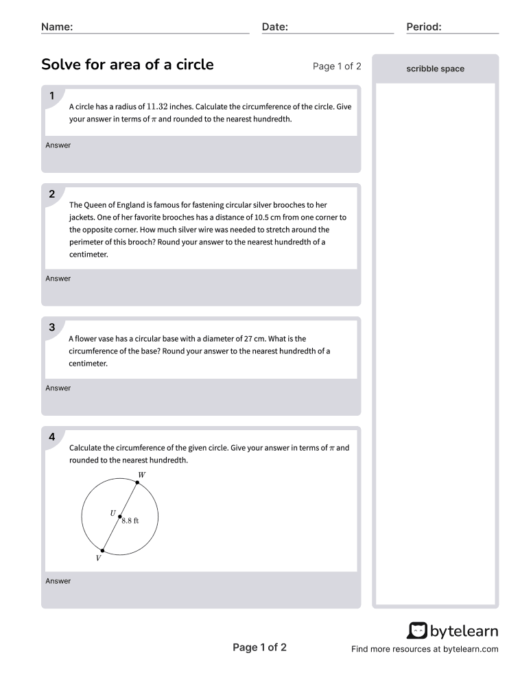Solve for area of a circle Worksheet-  p1-4q.png