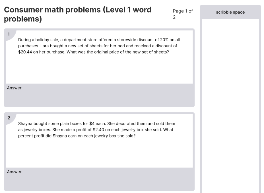 Consumer math problems (Level 1 word problems).png