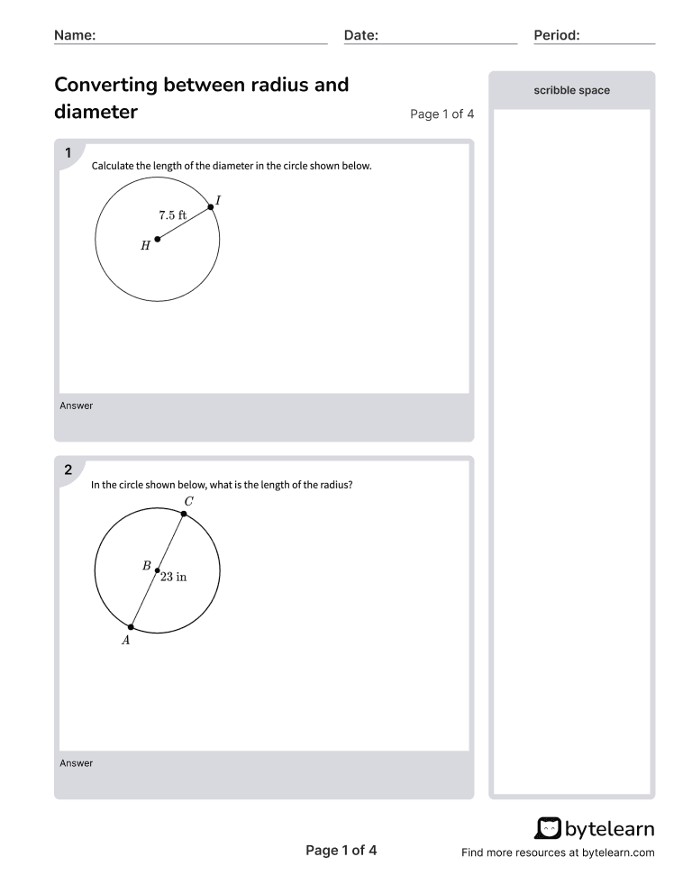 Converting between radius and diameter Worksheet-  p1-2q.png