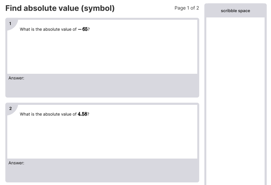 Find absolute value (symbol) Worksheet.png