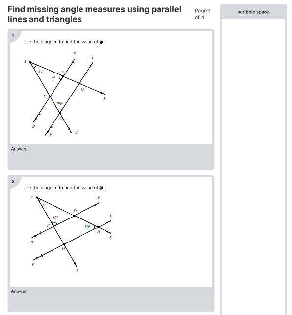 Find missing angle measures using parallel lines and triangles.png