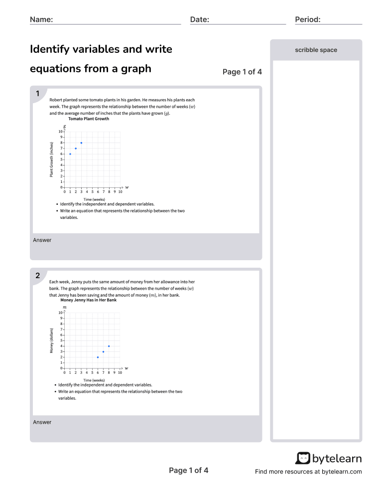 Identify variables and write equations from a graph Thumbnail.png