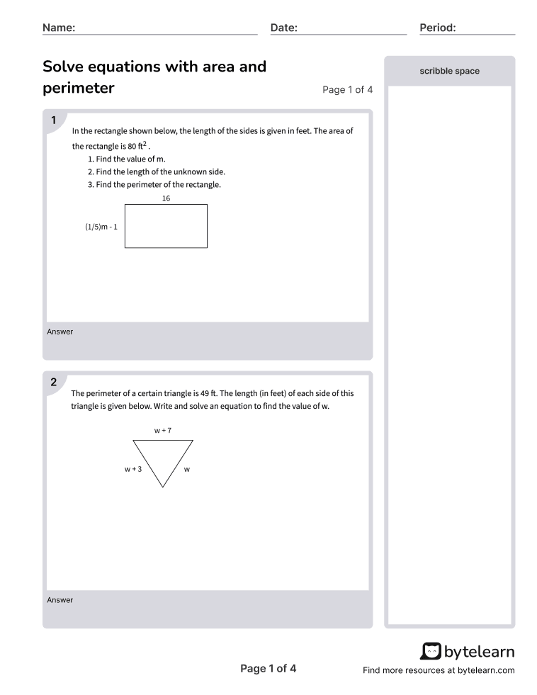 Solve equations with area and perimeter worksheet-  p1-2q.png
