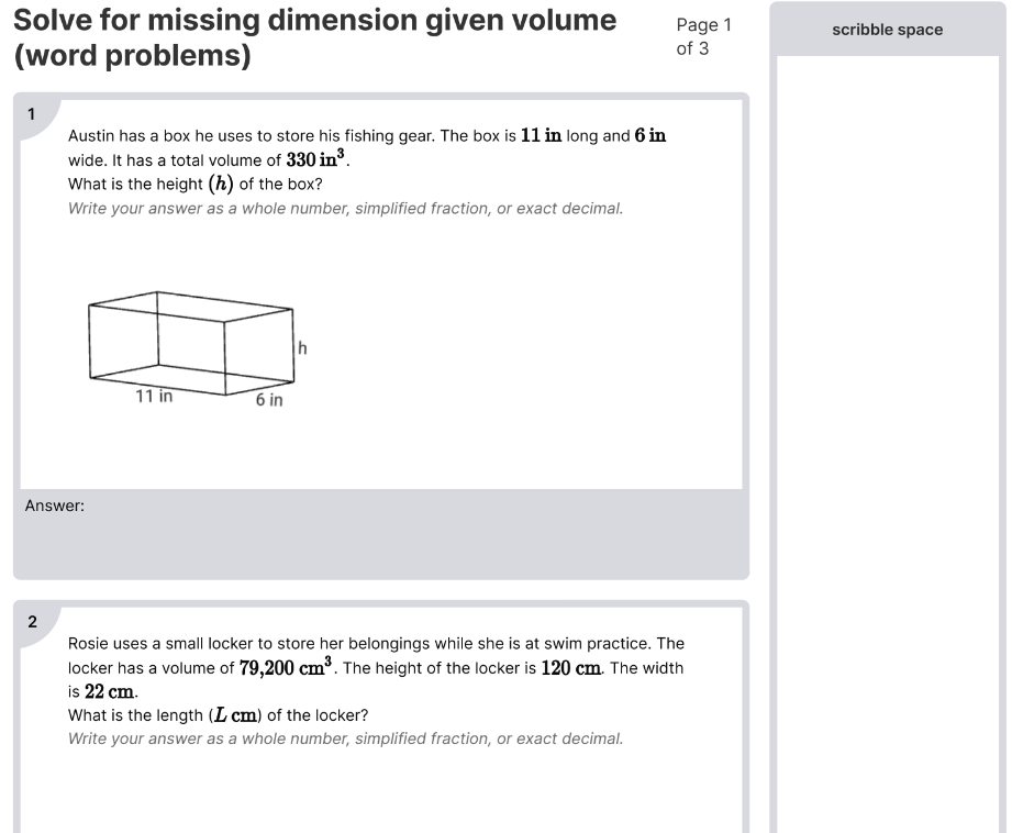 Solve for missing dimension given volume (word problems).png