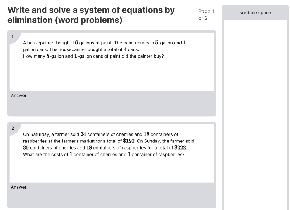 Write and solve a system of equations by elimination (word problems).png